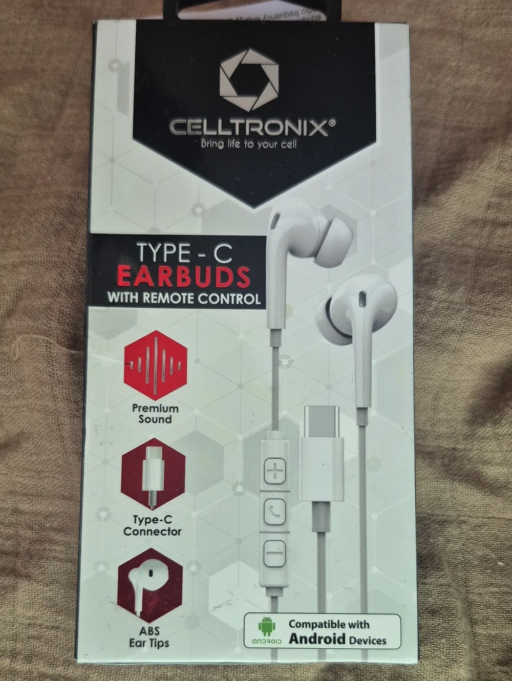 Type-C White Earbuds with Remote Control